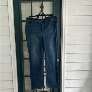 Chico's So Lifting So Slimming Collection Dark Straight Leg Jeans 14 (2.5 Short)